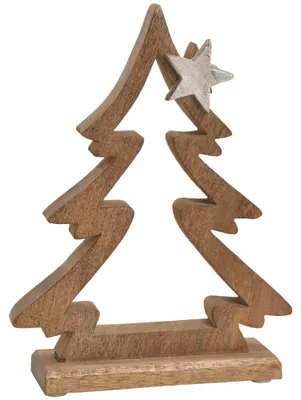 Produktbild von Weihnachtsdeko Baum Holz Figur 2 Größen