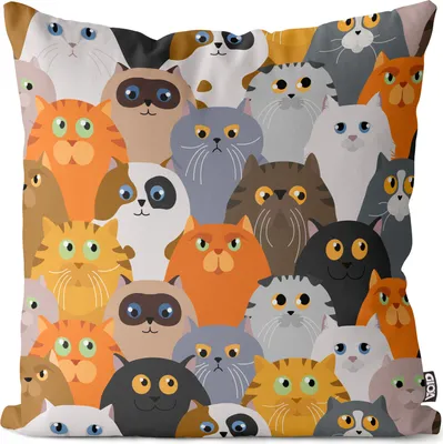 Produktbild von VOID Cartoon Katzen Kissenbezug Kissenhülle Sofakissen Kissen Deko Outdoor-Kissen Dekokissen