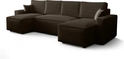 Obrázek produktu pro FURMEB AMBRO Rohov pohovka ve tvaru U s funkc­ span­ 300x143x85cm TmavÄ hnÄd