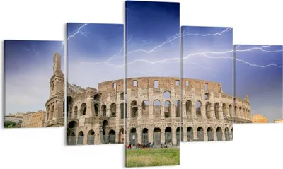 Produktbild von Bild auf Leinwand - Leinwandbild - Italien Architektur Kolosseum Tourismus - 125x70cm - Wand Bild - Wanddeko - Leinwanddruck - Bilder - Kunstdruck - Leinwand bilder - Wandkunst - EA125x70-2505