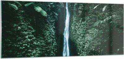 Produktbild von Bilder auf glas - Einteilig - Tropen Wasserfall Dschungel - 100x40cm - Glasbilder - Wandbilder - Bilder - Wanddekoration aus Glas - Glas Bilder - Wandbild auf Glas - GAB100x40-5103