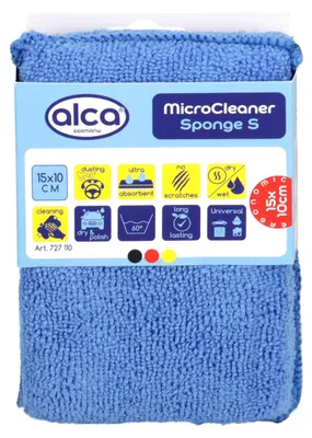 Zdjęcie produktu dla Gąbka z mikrofibry alca® 15 x 10 x 4,5 cm, niebieska – dokładne, skuteczne i delikatne czyszczenie | Gąbka uniwersalna do samochodu, gąbka samochodowa, gąbka do mycia, pielęgnacja samochodu, czyszczenie lakieru i felg