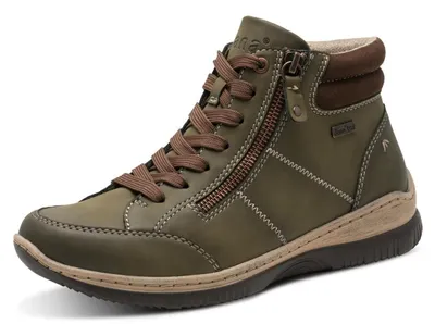 Obrázok produktu pre Jana Damen Sneaker, vysoké, so zipsom, vegánska výroba, zelená (olivová), veľkosť 36 EU