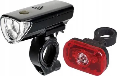 Obrázok produktu pre Sada LED svetiel na bicykel čierna, dobíjateľná batéria a batéria