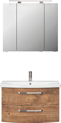 Produktbild von PELIPALSerie 4010 40100800169 Block bestehend aus:Keramik-Waschtisch, Unterschrank, Spiegelschrank mit Leuchte / 84cm