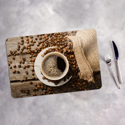 Produktbild von Tischset 4x45x30 cm Platzset Tischmatte Platzmatte Untersetzer - Kaffee und Kaffeebohnen