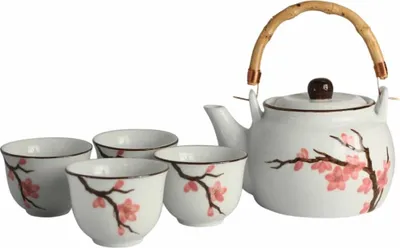 Image de Service à thé 5 pièces / Service à thé de la série « Sakura » 桜 / Emballage cadeau