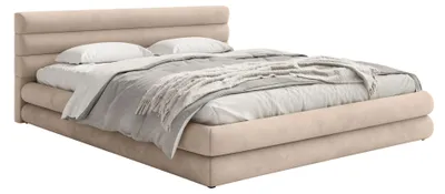 Produktbild von Selsey ALEGRE – Polsterbett mit wasserfestem Samtbezug und Stauraum, Beige, 140x200 cm