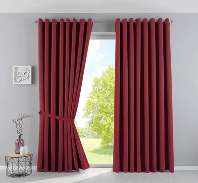 Produktbild von Vorhänge Blickdicht »NewYork« Bordeaux HxB 225x295 cm 2er-Pack Thermo-Gardinen Verdunkelungsvorhang Blackout Ösen schalldämmend UV-Schutz Raffhalter, 201920600-2