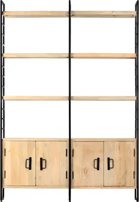 Obrázok produktu pre vidaXL Regál na knihy 4 police 124x30x180 cm Mango masívne drevo