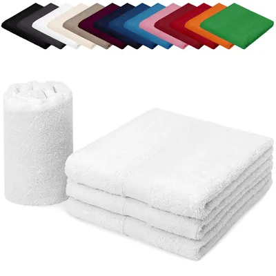 Produktbild von 4er PACK Saunatücher XXL 100x200 cm Saunalaken Strandtücher Saunahandtücher 100% Baumwolle Badelaken, Farbe: Weiß