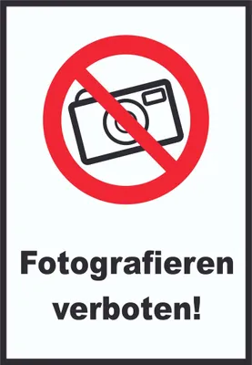 Produktbild von Fotografieren verboten Schild Keine Photos A3 (297x420mm)