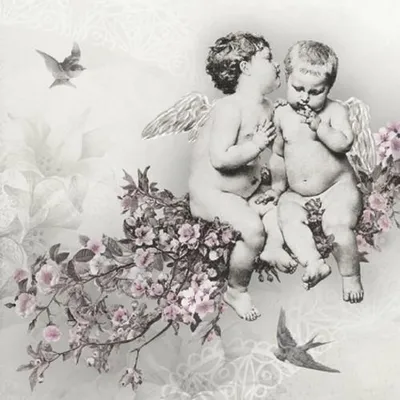 Produktbild von 20 Servietten Angelic Chic - Engelsszene Vintage 33x33cm
