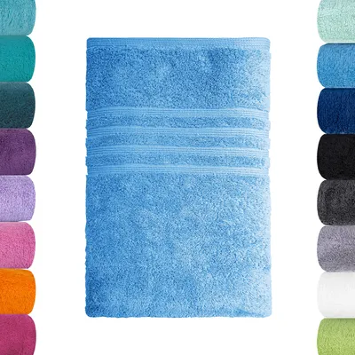 Produktbild von Lavea® Handtuch 50x100 cm, Sporthandtuch und Fitness-Handtuch, Bali, saugstarkes Frottee, 100% GOTS Baumwolle, Premium Frottier, Himmelblau