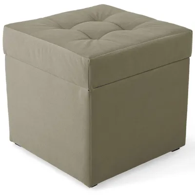 Produktbild von MG Design Polsterhocker Grau 45x45 cm - Stauraum 50L, bis 300 kg, matt & pflegeleicht, für Wohnzimmer & Flur