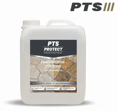 Produktbild von PTS Protect Farbvertiefer – Wasserbasierte Imprägnierung mit farbvertiefender Wirkung Steinimprägnierung 5 Liter