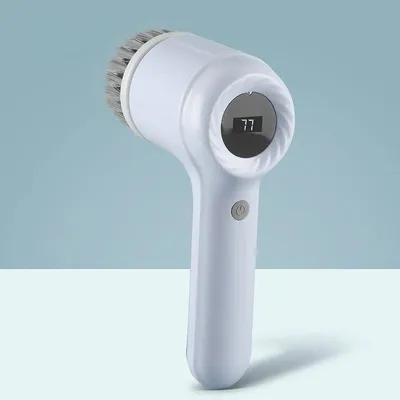 Produktbild von Elektrische Reinigungsbürste mit 5 Bürstenköpfen, 2 Geschwindigkeitsstufen und USB-C-Aufladung - Grau