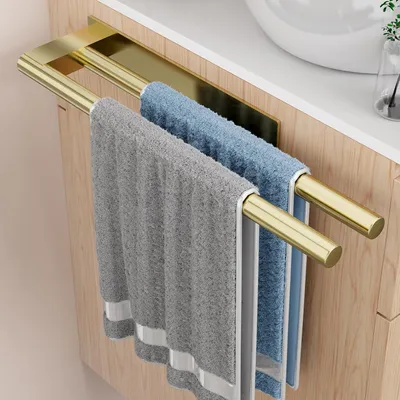 Immagine prodotto di Portasciugamani in acciaio inossidabile, adesivo, 40 cm, nero, per bagno o cucina