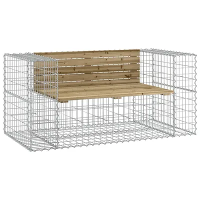 Produktbild von Gartenbank aus Gabionen 143x71x65,5 cm Kiefernholz Imprägniert
