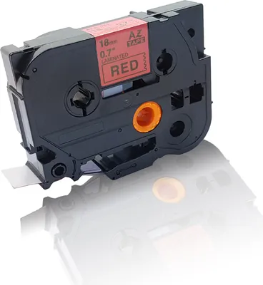 Produktbild von Print-Klex Schriftband kompatibel kompatibel mit Bother P-Touch P 700 P-Touch P 750 Series P-Touch P 750 TDI P-Touch P 750 W schwarz auf Rot laminiert 18mm x 8 m TZE441