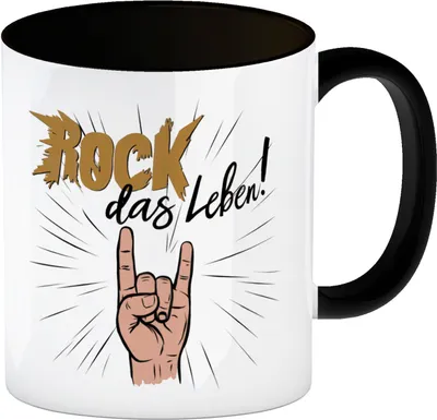 Produktbild von Rock das Leben Kaffeebecher in schwarz