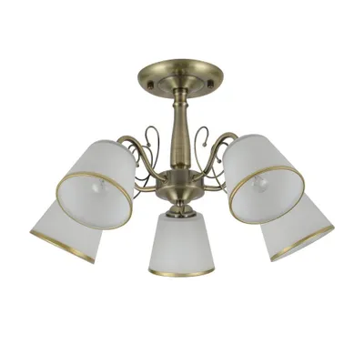 Zdjęcie produktu dla Lampa sufitowa białe klosze Losanna patyna-biała 5xE27x40W metal wym:30x54x54cm IP20 Candellux