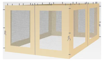 Produktbild von 4 Seitenteile mit Moskitonetz für Pavillon 3x3m in Sand