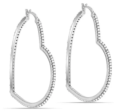 Imagen del producto de Pendientes para mujer "Corazón de la Luz" de Bibei, fabricados en plata de ley 925 con circonita, modelo BIPE085