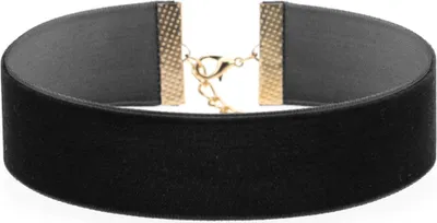 Produktbild von Modischer breiter weicher Samt-Halsband für Damen, Party, Nachtclub, Gothic-Schmuck-Schwarz