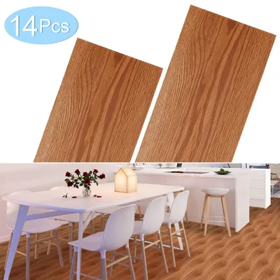 Produktbild von ISOISL 2 m² PVC Vinylboden Bodenbelag Vinyl Laminat Selbstklebend Dielen Planke Rutschfest Wasserfest 14 Stück Vinyl-Dielen Holzmaserung Dielen (Holzbraun)