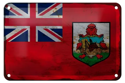 Produktbild von Blechschild Flagge Bermudas 18x12cm Flag of Bermuda Rost