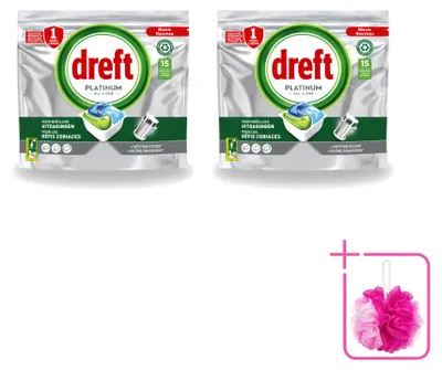 Produktbild von 2 x Dreft Platinum All In One Spülmaschinen-Tabs - Sparpackung - 2 Stücke