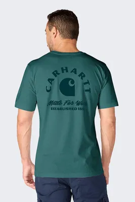 Image de T-shirt Carhartt Irvine Work, couleur bleu turquoise