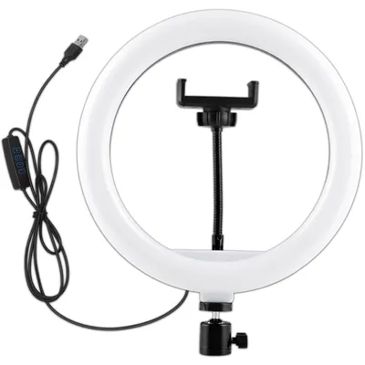Productafbeelding van KRUMAD LED Ringlamp met statief en telefoonhouder, ringlamp voor foto's, video's, streaming, make-up, selfies en videobellen