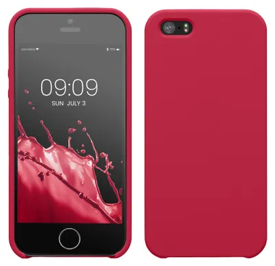 Produktbild von kwmobile Handyhülle für Apple iPhone SE (1. Gen. 2016) / iPhone 5 / 5S Hülle - Case Silikon - Kabelloses Laden - Schutzhülle Cover in Himbeer Pink