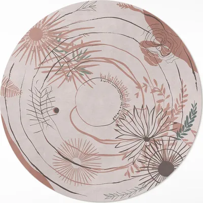 Produktbild von Blumen und Pflanzen Boho-Muster– Vinyl Küchenteppich – fi 80cm – Rutschfest, pflegeleicht & langlebig