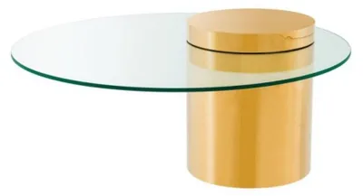 Obrázok produktu pre Casa Padrino, konferenčný stolík v štýle Art Deco, luxusný, zlatá farba – 90 x výška 43 cm