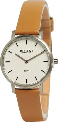 Produktbild von Regent Leder Damen Uhr Armbanduhr Quarz hellbraun Lederarmband D2UR2094057