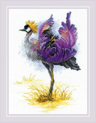 Productafbeelding van Kruissteekset van Riolis, "Gekroonde kraanvogel", 18x24 cm
