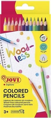 Zdjęcie produktu dla JOVI Kredki Bezdrzewne 12 Kolorów