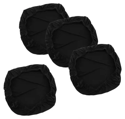 4 Stretch-Stuhlkissenbezüge, elastisch, schwarz, Polyester, bis 45 x 45 cm