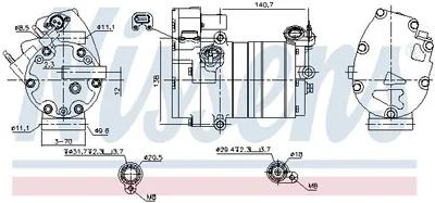 Produktbild von NISSENS 891070 Klimakompressor