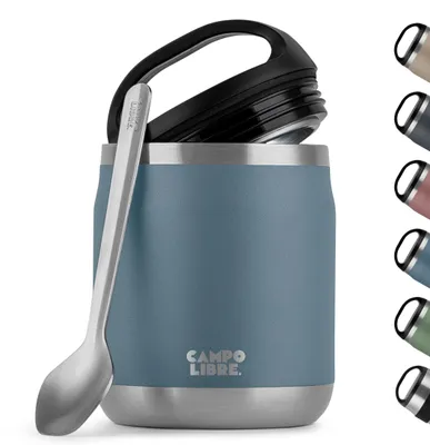 Isolier-Lunchpot 600 ml mit Löffel, blau, dicht