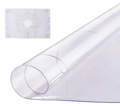 Obrázok produktu pre Plastový obrus VEVOR, 48 x 48 palcov, hrúbka 2,0 mm, priehľadný chránič stola, okrúhla podložka na stôl z PVC, vodeodolná a ľahko čistiteľná podložka na stôl, obrus,