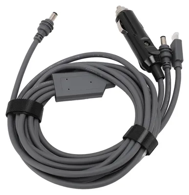 Zdjęcie produktu dla Kabel zasilający 3 w 1 z wtykiem DC (męskim) do ładowarki samochodowej typu C PD100W – przewód do miniurządzeń satelitarnych, 5 metrów / 16,4 stopy