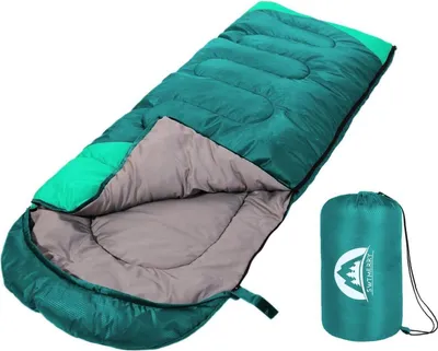 Produktbild von Schlafsack für 3-4 Jahreszeiten warmes und kühles Wetter Jugendliche und Erwachsene Wandern Rucksackreisen Campen smaragdgrün