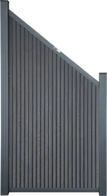 Produktbild von HOME DELUXE WPC Sichtschutzzaun Schrägelement CALLADO PREMIUM Vertikale Paneele - Höhe: 185 cm | WPC Schrägelement, Sichtschutz Schrägelement, CALLADO PREMIUM Zubehör, WPC Sichtschutz Erweiterung, Zaun Schrägelement horizontal vertikal, Garten Sichtschutz flexibel, WPC Zaun Ergänzung, witterungsbeständiger Gartenzaun, modularer Sichtschutz WPC