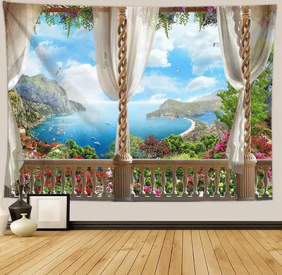 Produktbild von Urlaub Wandteppich Wohnkultur Landschaft Wandteppich Wohnzimmer Schlafzimmer Dekoration Wandteppich Zimmer Vorhang Strandtuch (180cm x 230cm, Farbe 12)