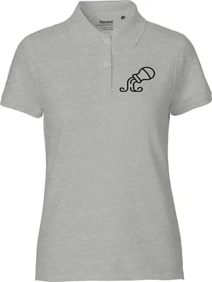 Produktbild von Huuraa Damen Polo Shirt Wassermann Sternzeichen Symbol M Sport Grey Bio Baumwolle Fairtrade Poloshirt Geschenkidee