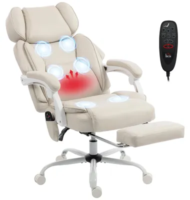 Produktbild von HOMCOM Bürostuhl mit Massage Höhenverstellbar Drehstuhl mit Wärmefunktion